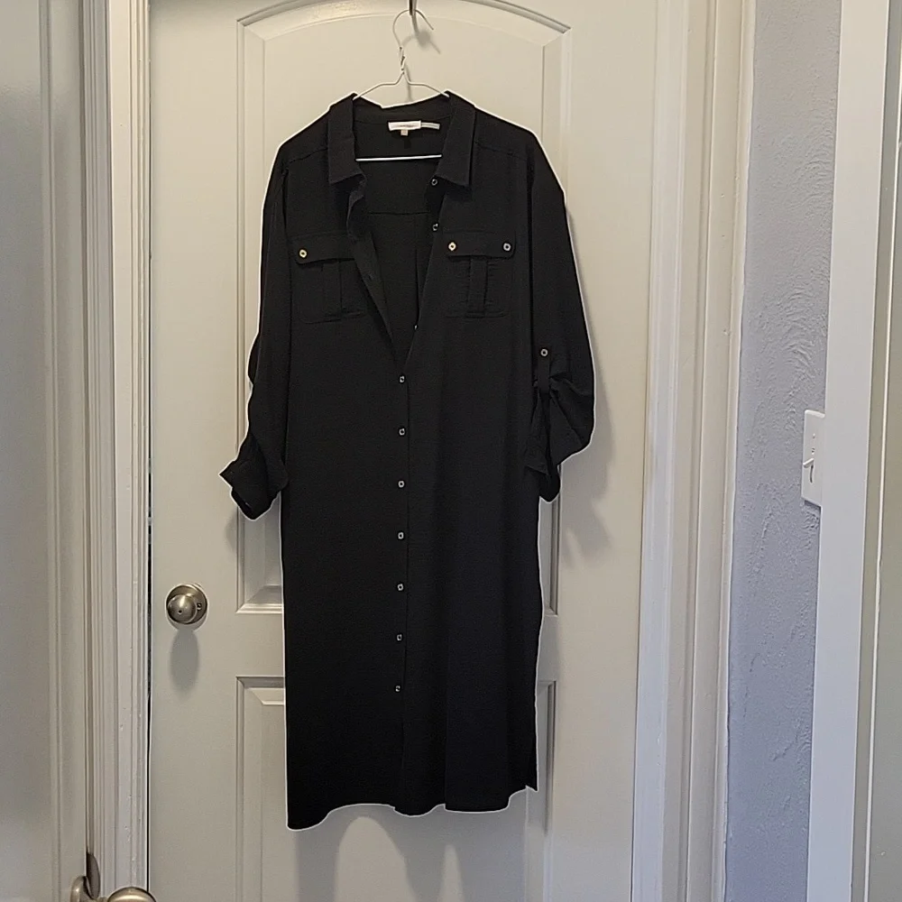 Calvin Klein black shirt dress, XL, - Picture 1 of 6